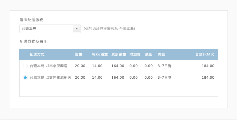 台灣集運,淘寶集運第七步